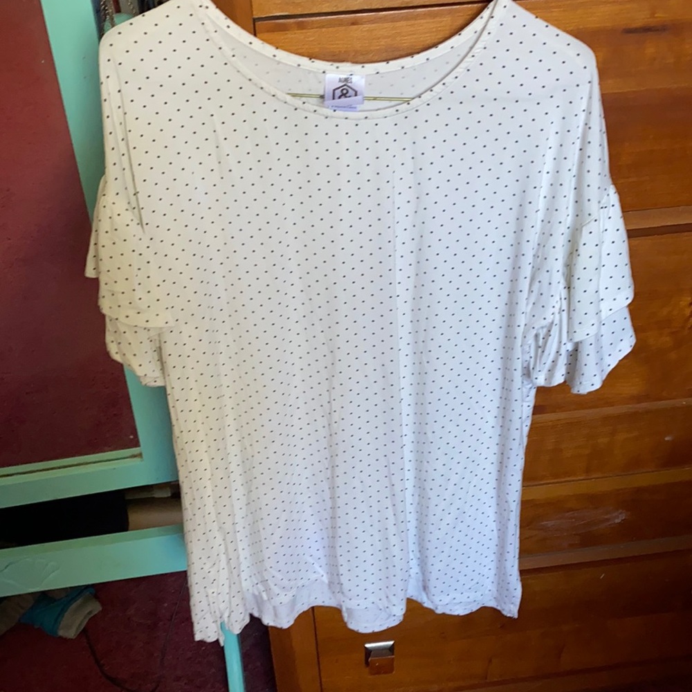 Agnes & Dora layered sleeve polka dot blouse